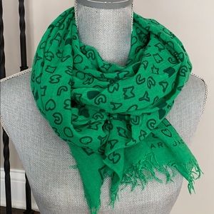 Marc By Marc Jacobs green lightweight gauze scarf